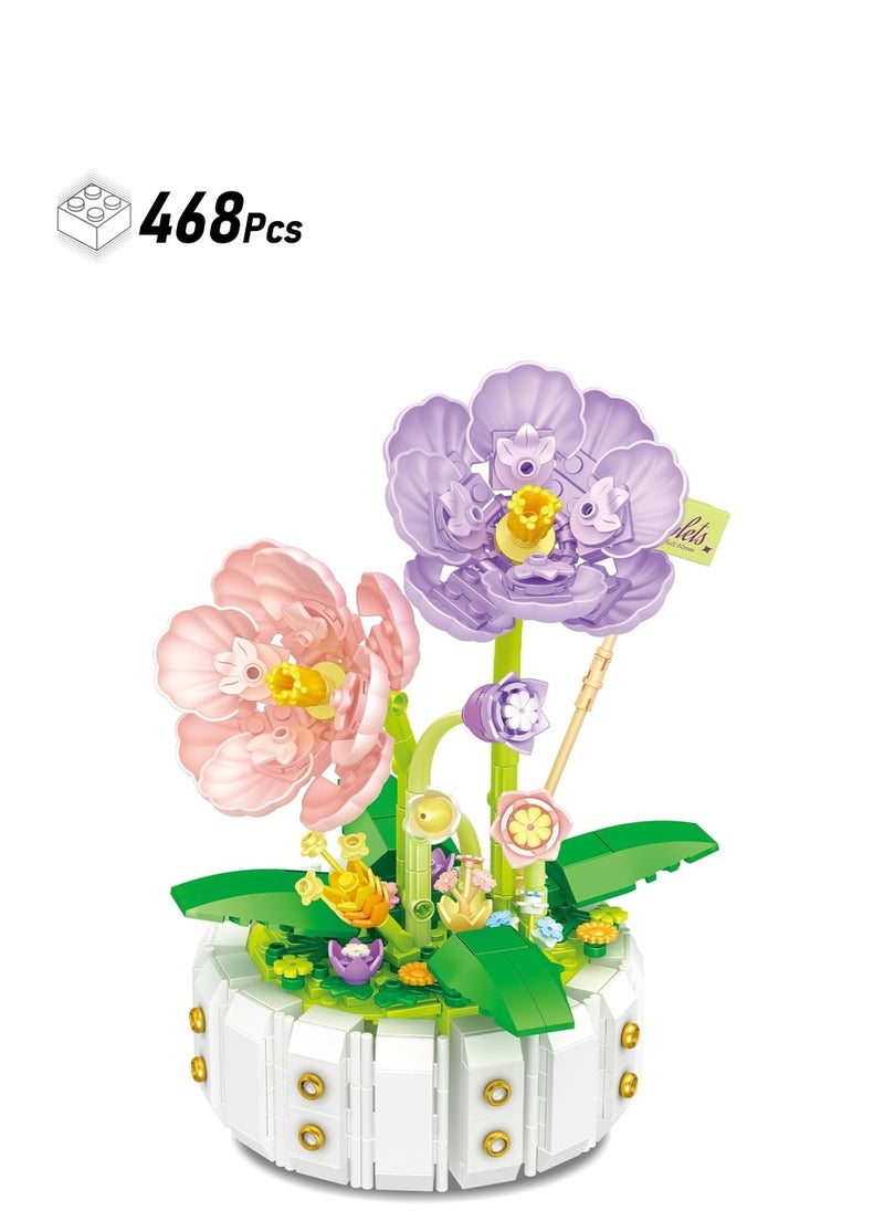 SYOSI Flower Bouquet Building Sets Mini Bricks Building Set with Flowers Violets Idea Home Décor Botanical Collection Birthday Gift for Adults Women Teens468PCS  - Image 1