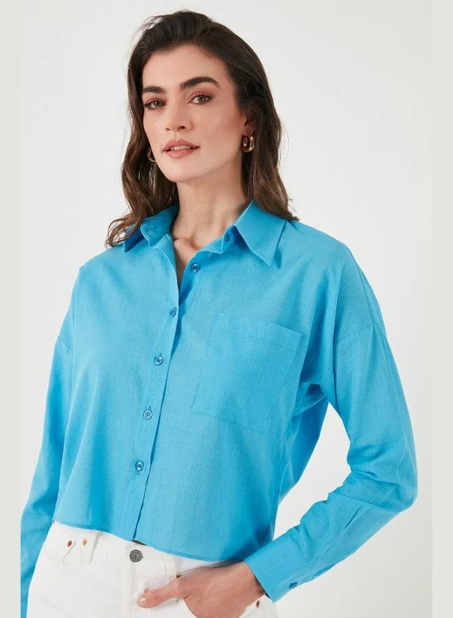 Lela Lela Cotton and Linen Blend Regular Fit Short Front Long Back Shirt Women's SHIRT 6772867