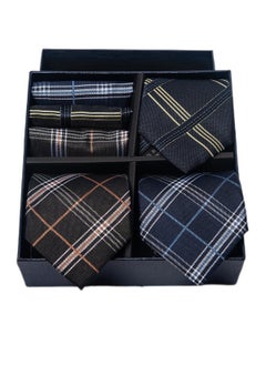 6pcs men's gift box set 3 ties 3 chest scarves fashion business tie square scarf set