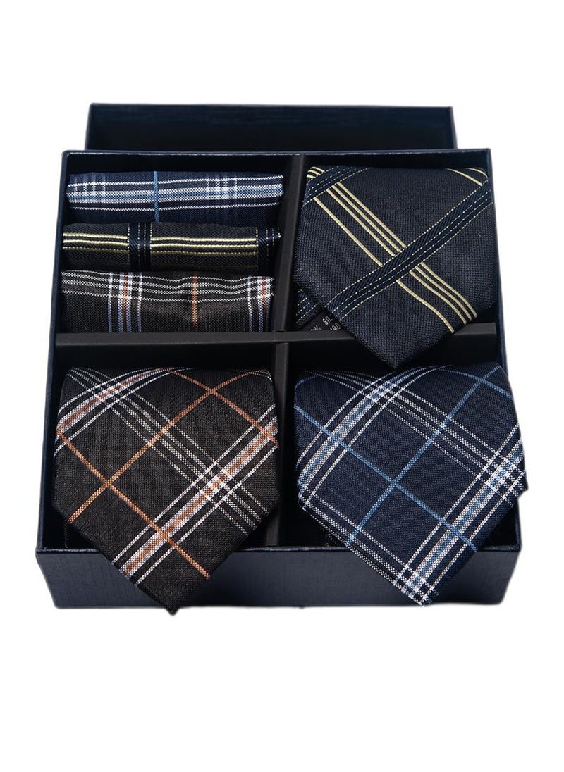 Generic - 6pcs men's gift box set 3 ties 3 chest scarves fashion business tie square scarf set - Image 1