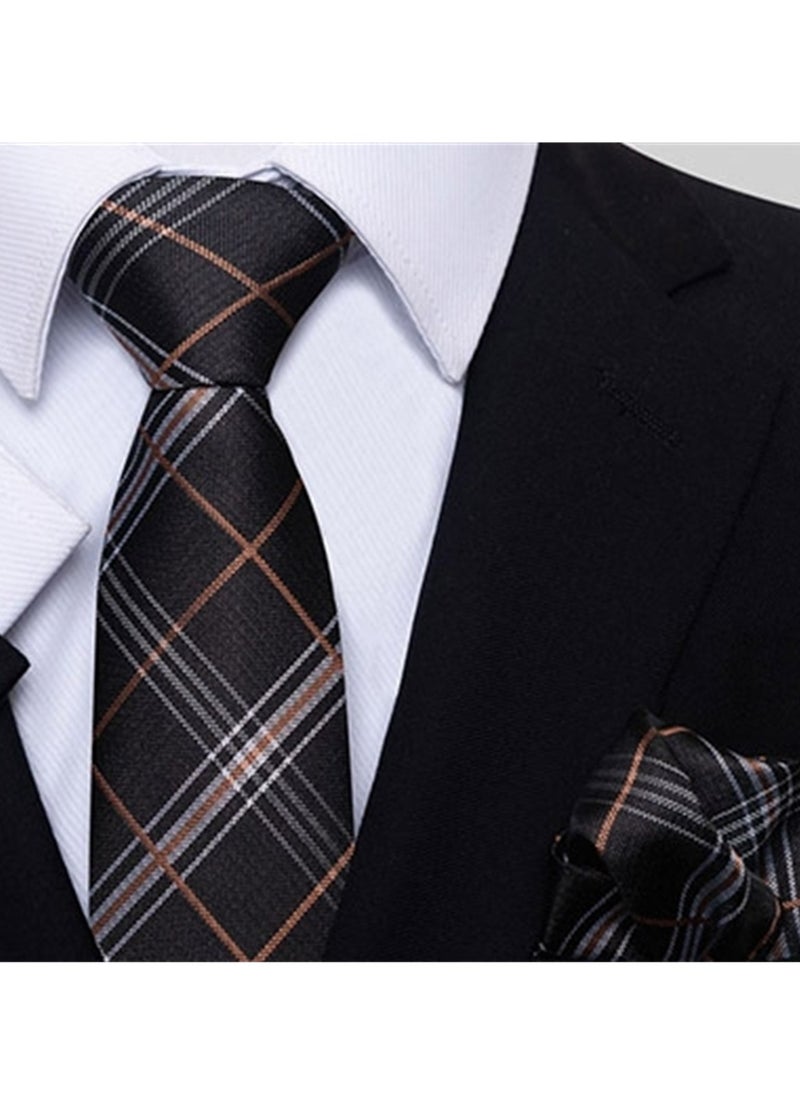 Generic - 6pcs men's gift box set 3 ties 3 chest scarves fashion business tie square scarf set - Image 1