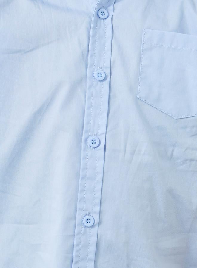 ستايلي قميص بياقة أزرق فاتح للأولاد مع جيب - Image 3