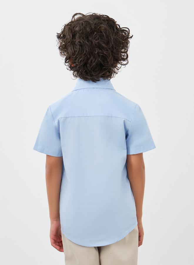 ستايلي قميص بياقة أزرق فاتح للأولاد مع جيب - Image 5
