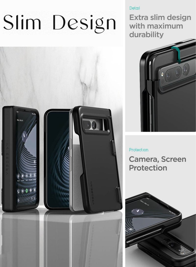 VRS Design Simpli Fit Google Pixel Fold Case Cover with Hinge Protection [Light, Slim & Protective] - Matte Black - Image 2