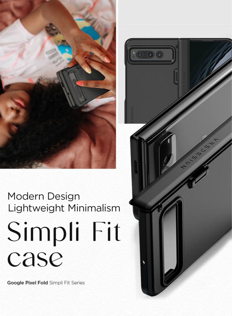 VRS Design Simpli Fit Google Pixel Fold Case Cover with Hinge Protection [Light, Slim & Protective] - Matte Black - Image 4