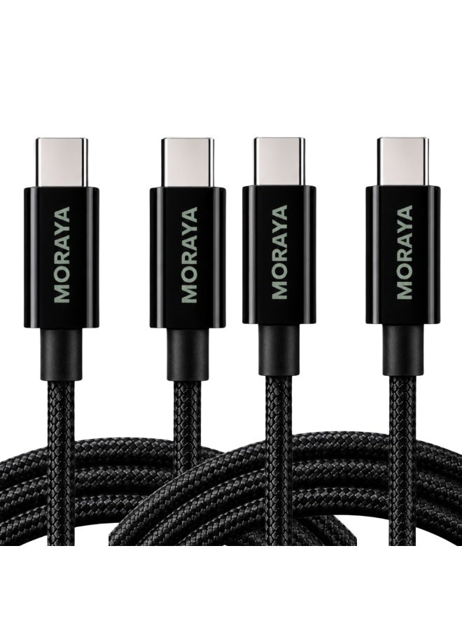 MORAYA Vector-01 2-Pack USB-C to USB-C Cable 1M, 60W PD Fast Charging Type-C Charger Cables, Durable Braided Charging Cords for iPhone 15/16/17, Samsung, MacBook, iPad & USB-C Devices