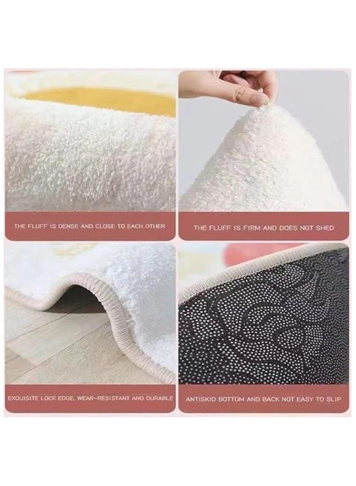 Imitation cashmere carpet home cartoon bedroom bedside blanket irregular cloakroom big white goose non-slip blanket size 50*120cm - Image 2