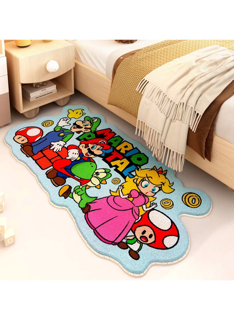 Imitation cashmere carpet home cartoon bedroom bedside blanket irregular cloakroom big white goose non-slip blanket size 50*120cm - Image 1
