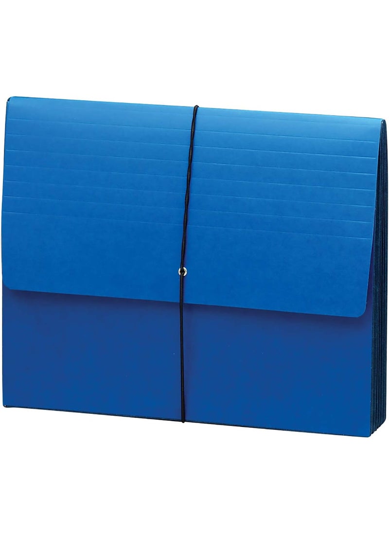 Smead Smead Expanding Wallet 514 Expansion Flap and Cord Closure Extra Wide Letter Size Navy 10 per Box 71122  - Image 1