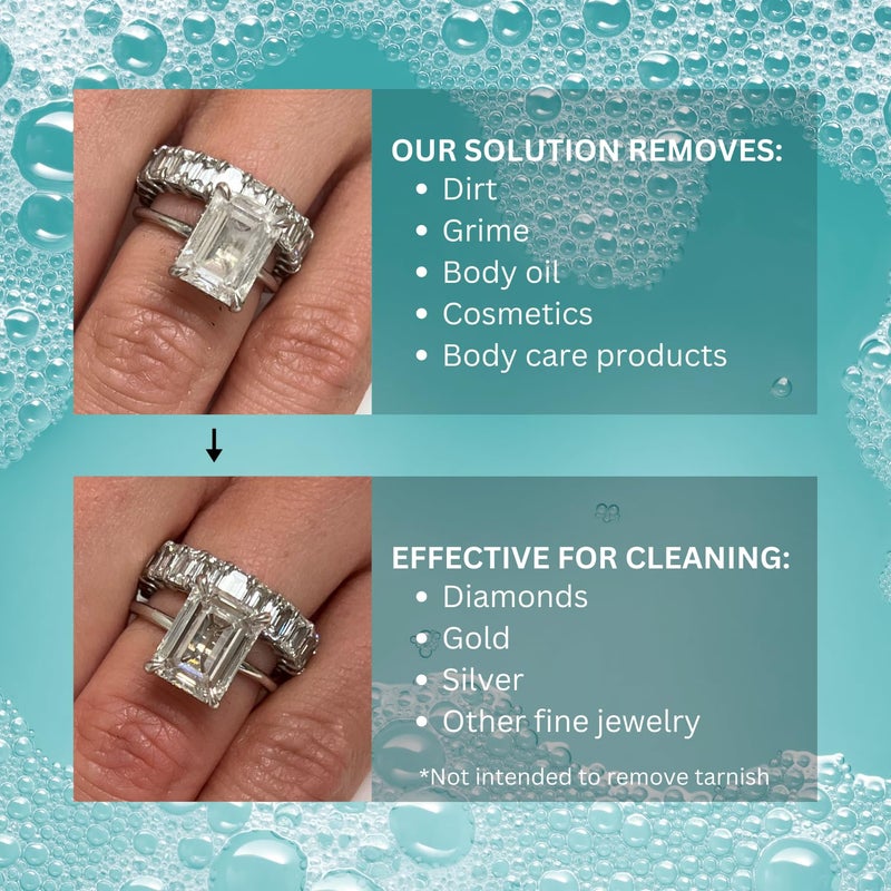 GemOro Sparkle Pak Plus Jewelry Cleaner Solution | 10 Premeasured Packets Ultrasonic & Sonic Machines or Spray Bottle & Soak Bath Jar | Professional Performance Rings Watches Glasses Earrings (10 pc) - Image 3