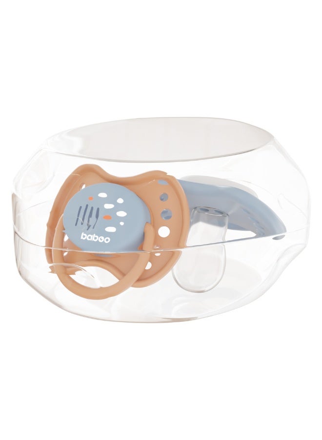 Baboo Silicone Symmetrical Baby Pacifier With Sterilizer Box | ultra-soft & Durable Silicone Soother | BPA-Free for Breastfeeding Babies | 0+ Month (Pack of 2)  | Blue Haze - Image 3