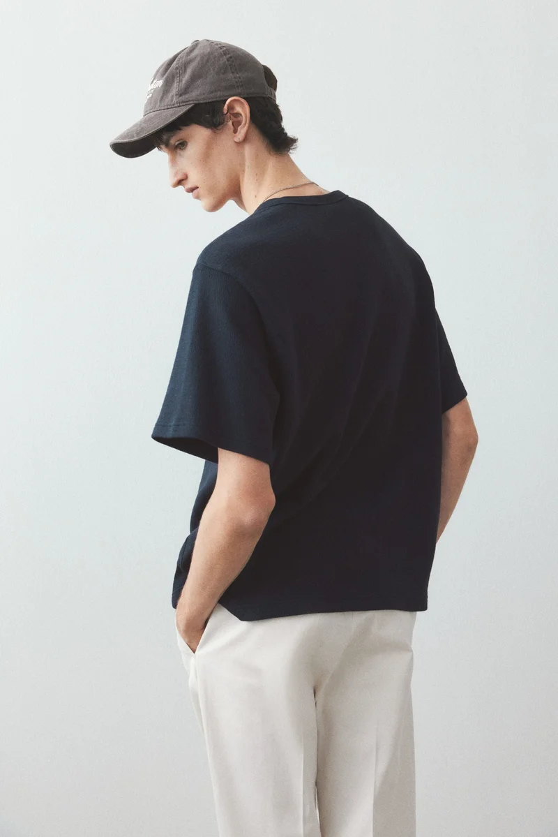 H&M Regular Fit Waffled T-shirt