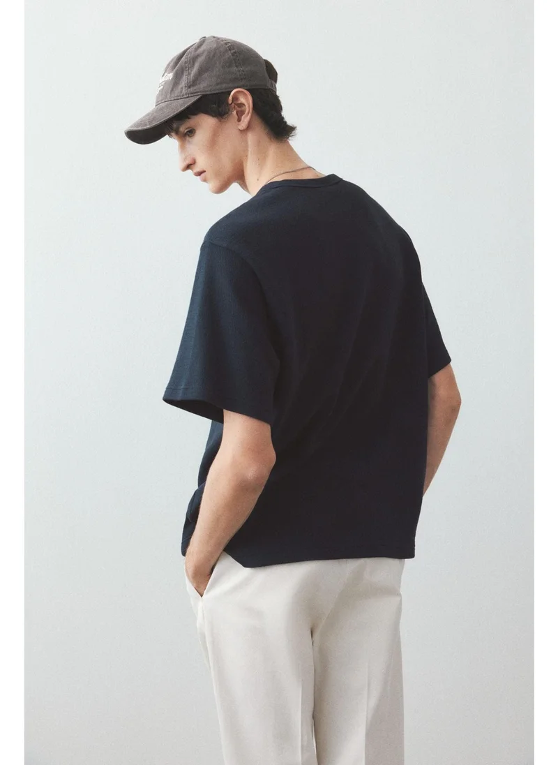 H&M Regular Fit Waffled T-shirt
