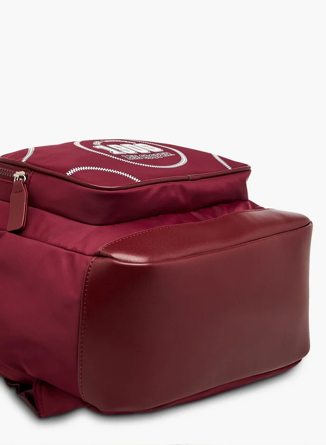 Lee Cooper Printed Backpack with Adjustable Shoulder Straps and Zip Closure - 13x30x41 cm