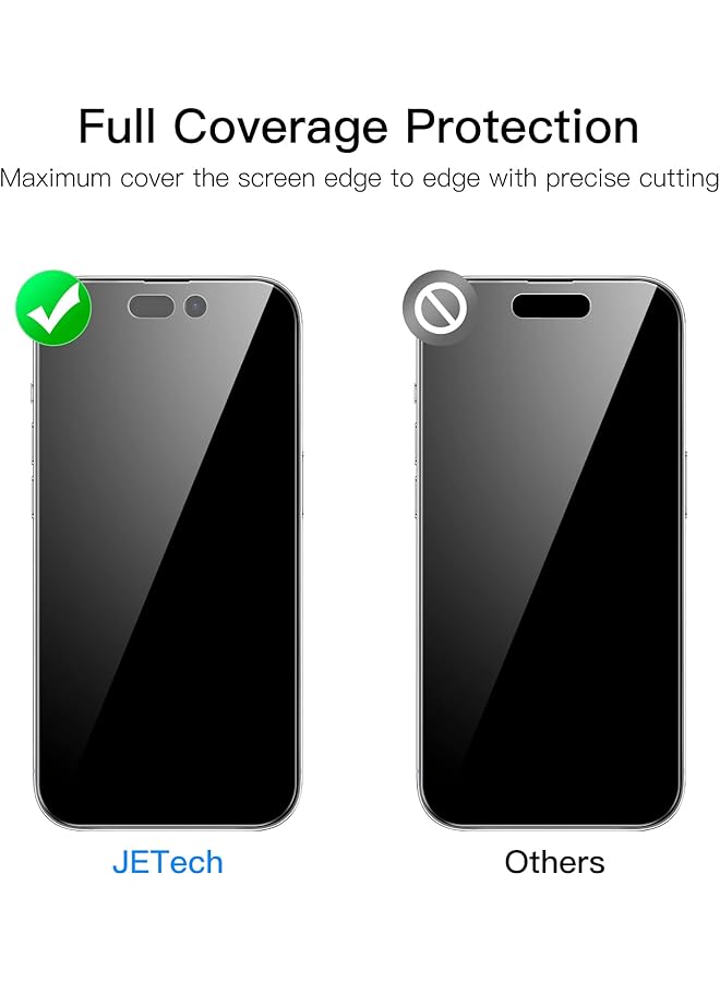 جي تيك واقي شاشة بتغطية كاملة للخصوصية لهاتف آيفون 14 برو مقاس 6.1 بوصة، طبقة زجاجية مقواة مضادة للتجسس من الحافة إلى الحافة، عبوة من قطعتين - Image 4