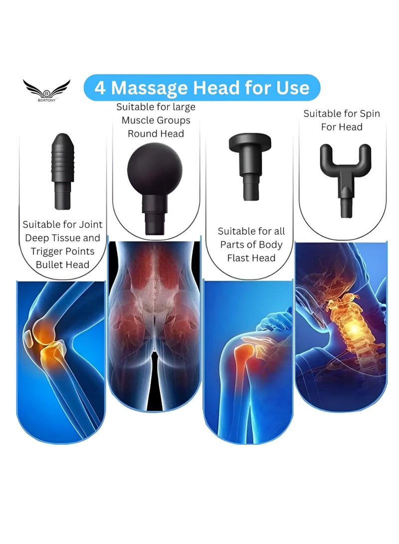 ELTRAZONE "Portable Mini Deep Tissue Massage Gun: Handheld Electric Massager for Muscle Relief, Black, with Quiet Brushless Motor" - Image 3