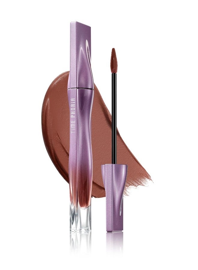 TIMEPHORIA Nebula Velvet Lip Cream, Nude Brown Lip Stain Tint, Velvet Matte Finish, Lightweight Soft Cream Texture, Blurs Lip Lines, High Pigment Transfer-Proof Long-Lasting Liquid Lipstick 02 Aurora - Image 1