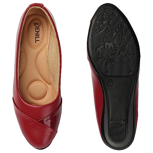 Denill Womens Cheery Red Ballet Flat 8 UK - Image 5