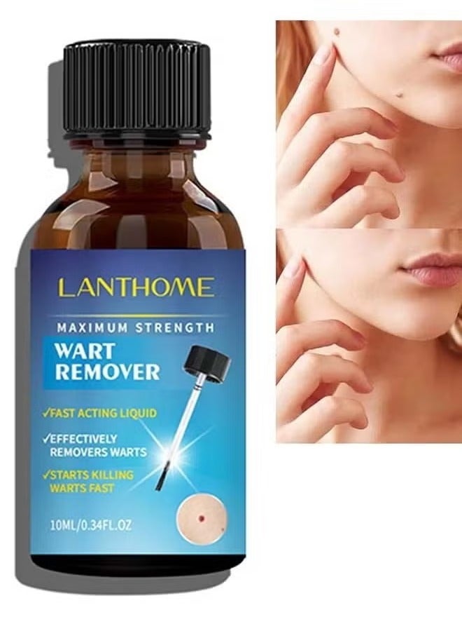 Lanthome Wart Remover, Fast Acting and Painless Skin Tag Remover Liquid, Tags and Mole Remover, Tag-Remover for Hands and Body, Wart Cream for Genital Warts, Plantar Wart, Common Wart, Corn, Flat Wart - Image 1