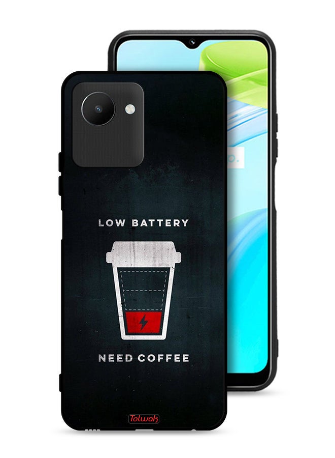 Tolwak Realme C30s Protective Case Cover Low Battery Need Coffee - Image 1