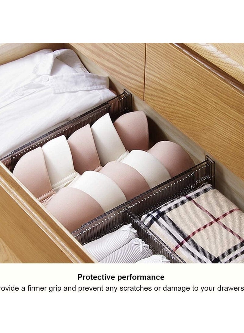 SRLIWHITE Drawer Divider 10.8 - 20 Inch Adjustable Drawer Organisation, Drawer Divider for Cutlery and Utensils, Plastic Tray Organiser for Kitchen, Drawer, Bathroom, Office Storage - Pack of 4 - Image 5