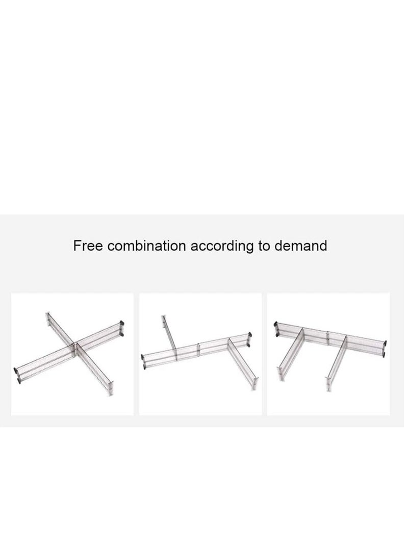 SRLIWHITE Drawer Divider 10.8 - 20 Inch Adjustable Drawer Organisation, Drawer Divider for Cutlery and Utensils, Plastic Tray Organiser for Kitchen, Drawer, Bathroom, Office Storage - Pack of 4 - Image 4