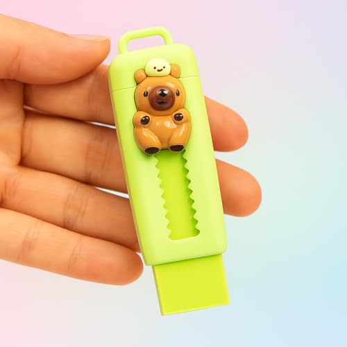 Tresneria Cute Cartoon Animal Eraser Case – Kids Stationery Set with Fun Designs (Pack of 4) (3D Animal Figures, 9x2.5) - Image 4