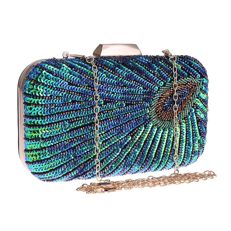 Dinner Bag Embroidery Dress Bag Hard Shell Peacock Clutch Bag Women'S Banquet Bag 3351 - Image 2