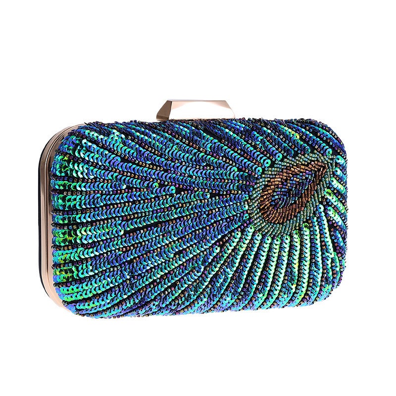 Dinner Bag Embroidery Dress Bag Hard Shell Peacock Clutch Bag Women'S Banquet Bag 3351 - Image 1