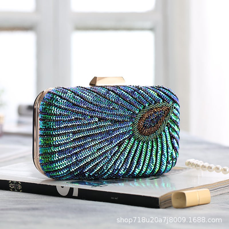 Dinner Bag Embroidery Dress Bag Hard Shell Peacock Clutch Bag Women'S Banquet Bag 3351 - Image 4
