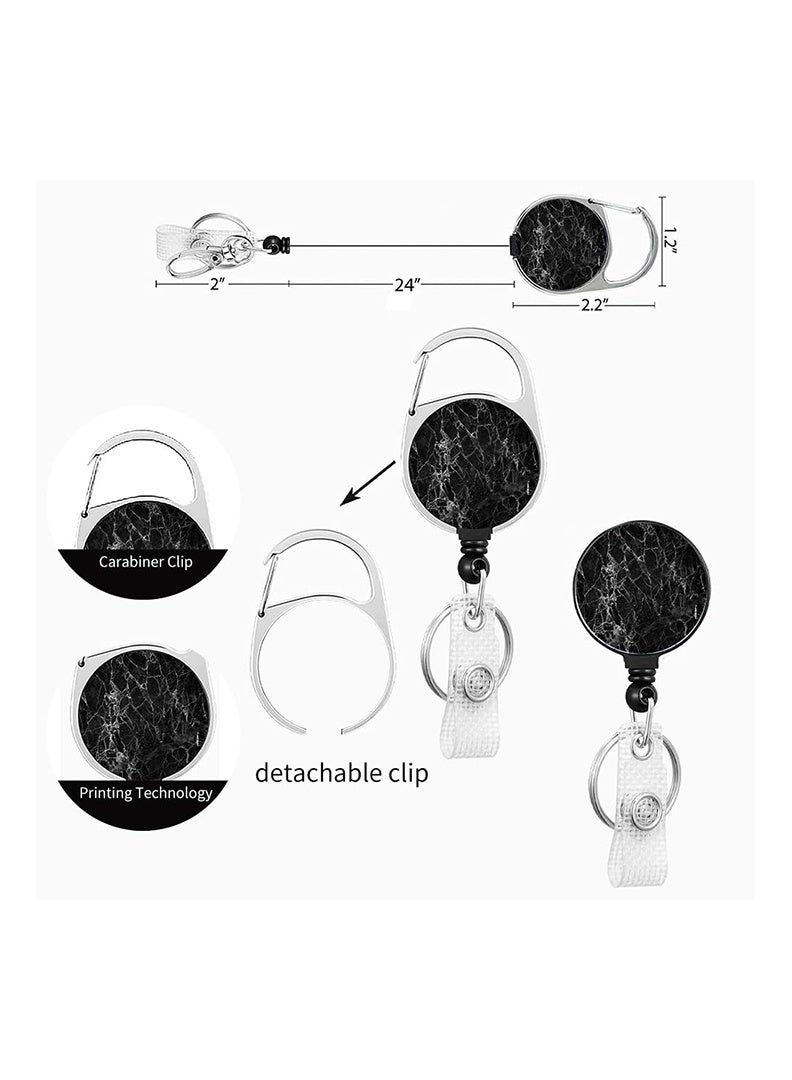 حامل بطاقة الهوية العمودي مع حبل عنق قابل للفصل، حامل بطاقة الهوية مع حبل عنق قابل للفصل ومشبك بكرة قابلة للسحب، أحبال التعليق لبطاقات الهوية للنساء والرجال، واقي بطاقات لهوية وبطاقات الائتمان ومفاتيح القرب ورخصة القيادة والجواز. - Image 3