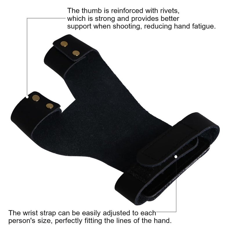 TOPARCHERY Archery Hand Guard Protector Shooting Glove Black for Left Hand (Black) - Image 4