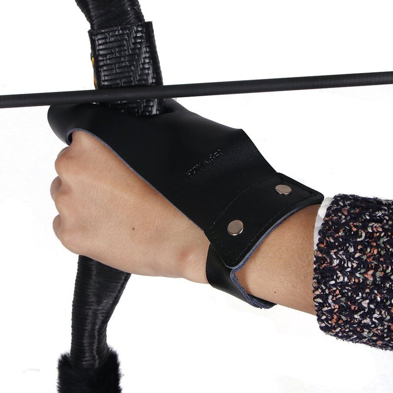 TOPARCHERY Archery Hand Guard Protector Shooting Glove Black for Left Hand (Black) - Image 2