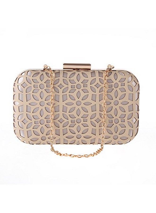 missfiona Womens Hollow Out Little Evening Clutch Purse Wedding Party Prom Handbag(Nude) - Image 2