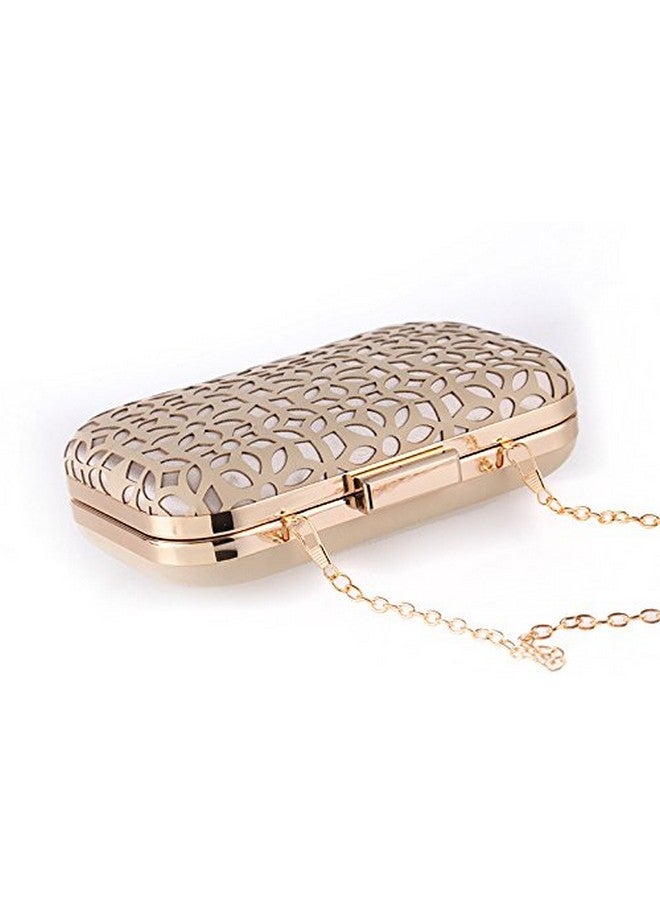 missfiona Womens Hollow Out Little Evening Clutch Purse Wedding Party Prom Handbag(Nude) - Image 4