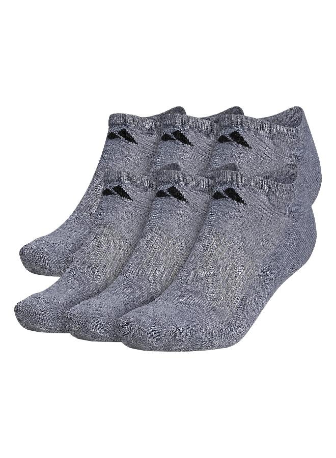 Adidas adidas Men's Athletic Cushioned No Show Socks with Arch Compression for a Secure fit (6-Pair), Heather Grey/Black, X-Large  - Image 1