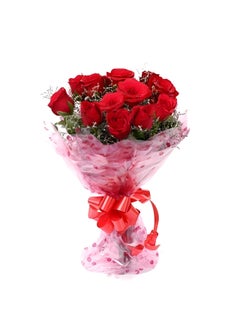 Floralbay Floralbay Fresh Live Flower Bouquet of Roses For Birthday Gift Anniversary Gift Wedding Gift Farewell Gift Gift For Special Occasions Same Day Delivery Red Bunch of 8 