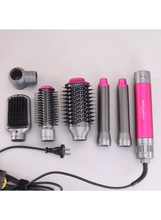 إنزو بروفيشنال EN-4133 أداة تصفيف الشعر الكهربائية 6 في 1 – جهاز فرد وتجعيد الشعر، فرشاة هواء ساخن ومجفف بخطوة واحدة مع تقنية الأيونات لتصفيف احترافي بجودة الصالونات في المنزل | هدية مجانية: أحمر شفاه Glor (Whispering Rose) ومحدد شفاه (Cremisi) - Image 2