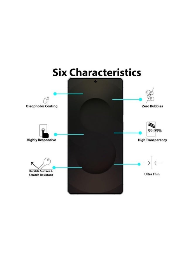 ACLIX Privacy Screen Protector for Samsung Galaxy S26 Plus, Tempered Glass Anti-Spy Bubble Free Case Friendly Easy Installation Film - Image 2