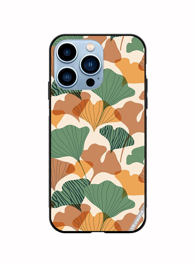 VR CREATIVE Protective Case Cover For Apple iPhone 14 Pro Autumn Gingko Leaves Silhouettes Design Multicolour - Image 1