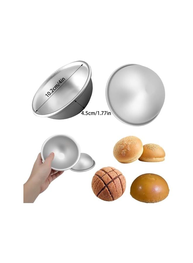 S-TOP 2 Pack 4-Inch Aluminum Cake Pan, 3D Dome Moulds for DIY Baking, Non-Stick Round Baking Tin for Birthday Party, Durable Alloy Bakeware for Football Theme Desserts - Image 5