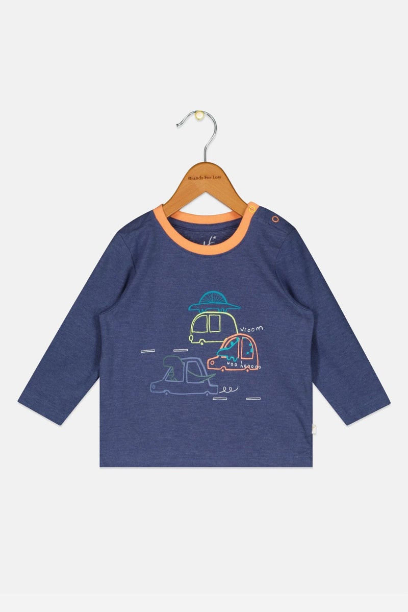 Hamleys Toddlers Boy Graphic Print Long Sleeve T-Shirt, Navy Blue - Image 2