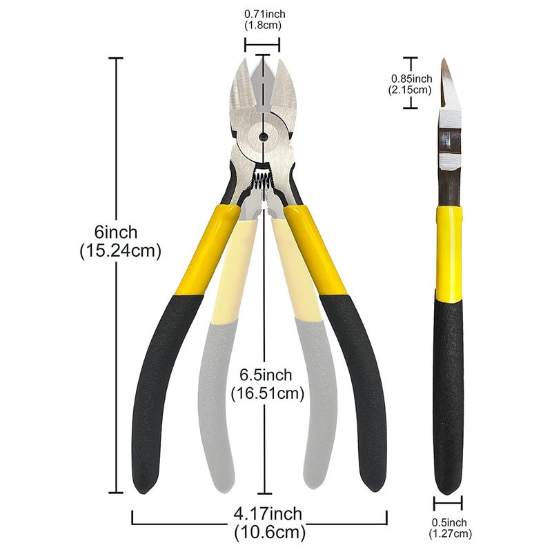 BOOSDEN Wire Cutter,6.5 inch Side Cutters,Spring Loaded Wire Cutters for Crafting,Flush Cutter,Ultra Sharp for Jewelry Making,Flush Cut Pliers,Dikes Wire Cutters,Floral Wire Cutter,Snips - Image 2