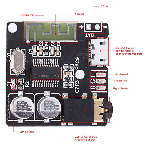 Marhynchus Bluetooth Audio Amplifier Board 3.7-5V BT5.0 Bluetooth Receiver Module HiFi Stereo Car Speaker Amplifier Decoder Audio Stereo Receiver - Image 3