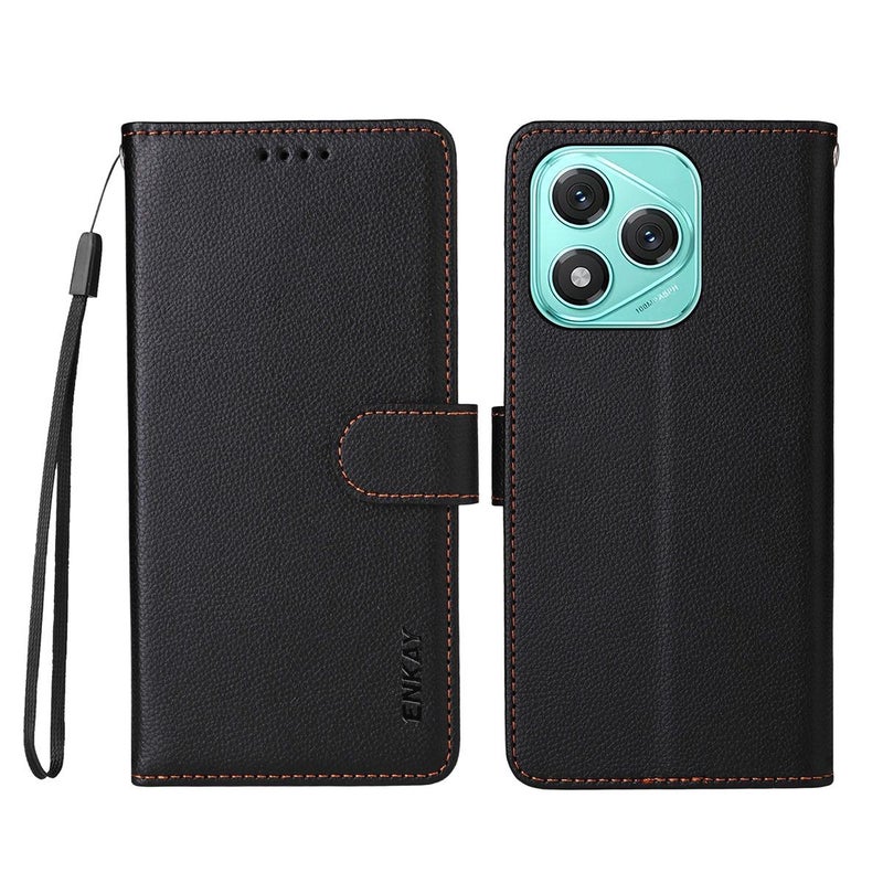 ENKAY For Honor 400 Lite Rfid Blocking Wallet Kickstand Litchi Texture Leather Phone Case(Black) - Image 2