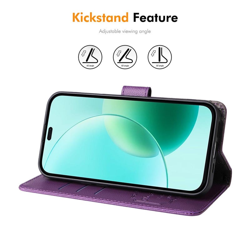 ENKAY For Honor 400 Lite Rfid Blocking Wallet Kickstand Litchi Texture Leather Phone Case(Black) - Image 4