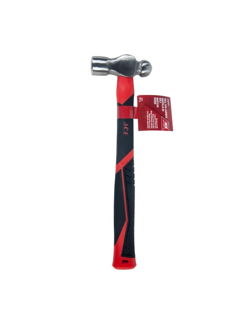 ACE Carbon Steel Ball Pein Hammer WFiber Glass Handle 2267G 