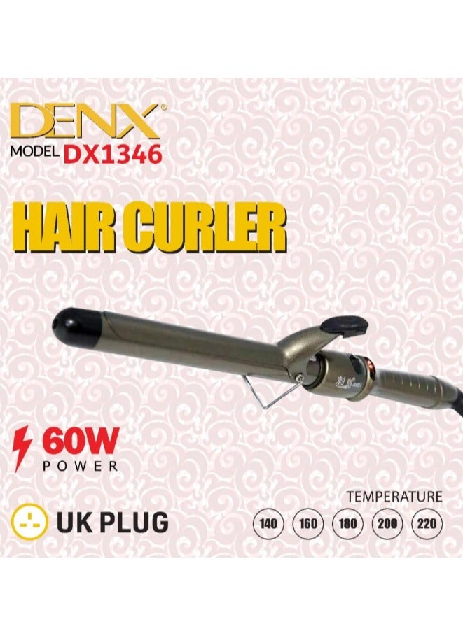 Denx Curly Hair Styling and Curling Device | Hair Curling Iron With 5 Temperature Settings DX1346 - Image 3