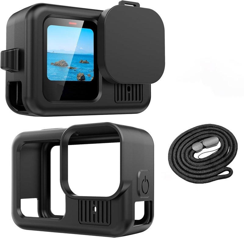 Action Pro Silicone Protective Cover with Lanyard and Lens Cap Compatibile with Hero 13 Action Camera - Image 1