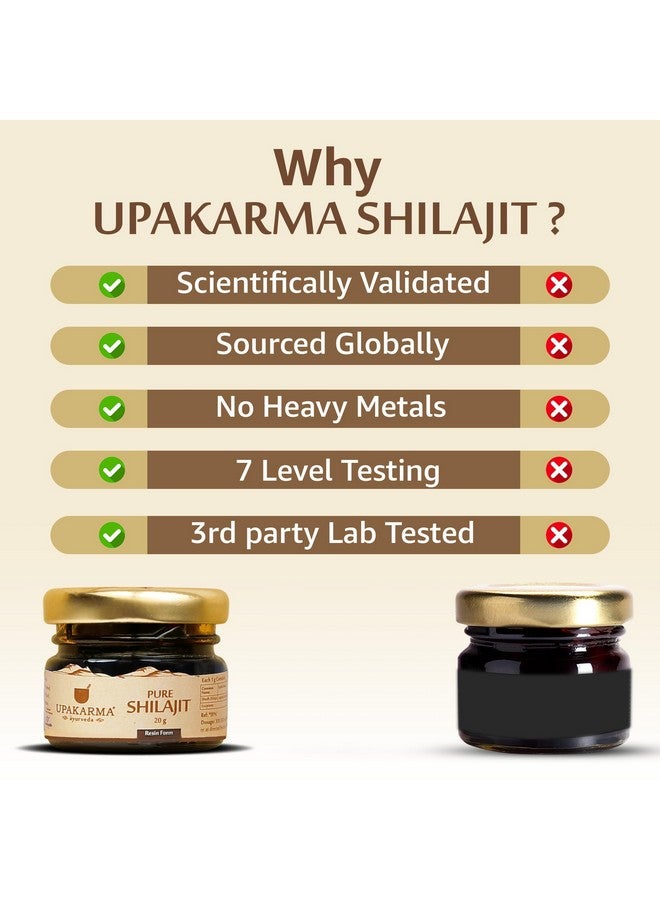 UPAKARMA Pure Shilajit Resin 20 G|300 Mg/Serving|Extensive Global Sourcing|Boosts Stamina & Strength|Lab-Tested Purity|66 Servings|Pack Of 3,3 Count - Image 4